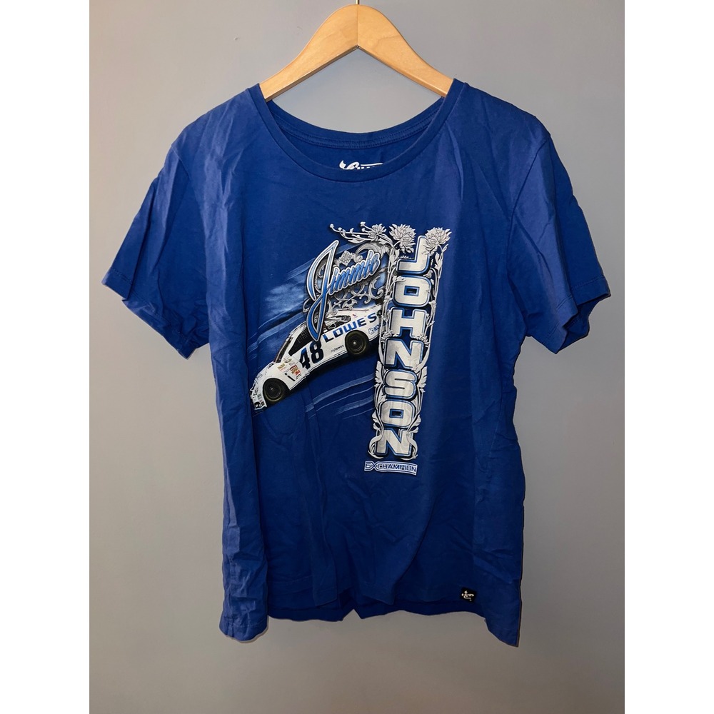 Jimmie Johnson NASCAR Chase Authentics 48 Lowe's Blue Graphic T-Shirt XL